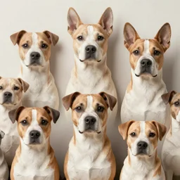 a close up of a wall made of multiple dogs, a photo by fred a. precht, shutterstock contest winner, dye - transfer, ultrafine detail, uhd image