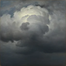 the clouds of fear by Grant Wood, oil on canvas