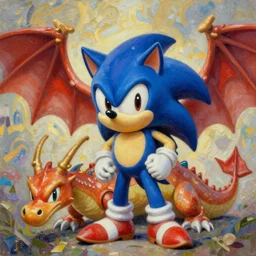 sonic adventure dragon chao, intricate oil painting by greg rutkowski, trending on artstation