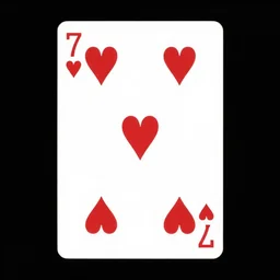playing card of the seven of hearts, without pictures drawn on it, digital drawing