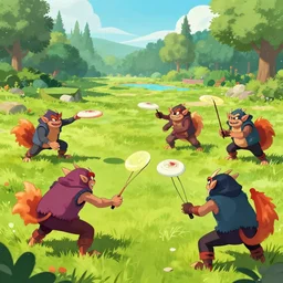 goblins playing frisbee golf, artstation,