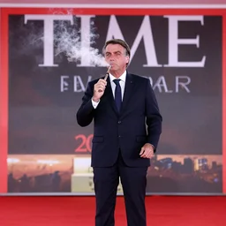 president jair bolsonaro smoking a vape pen, award winning photograph, 4 k, journalistic photo, wide shot, high quality, photo by time magazine.