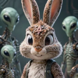 2 0 7 0 bugs bunny portrait in the alien dimension : : photorealistic sci - fi detailed intricate face details ultradetailed ultra - realistic by hieronymus bosch