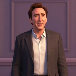 nicolas cage as a pixar character