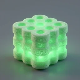 Menger sponge, glow green light, cycle render, blender