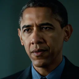 a film still of Barack Obama as Agent Smith in The Matrix (1999), extreme closeup, dramatic lighting