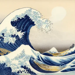 ocean swells, japanes woodblock print