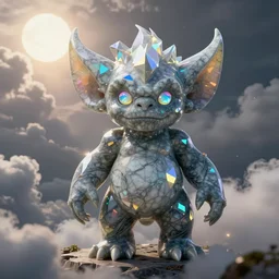 Troll prismatic, amazing, marble, clouds, sun, bioluminescent skin, ultra detailed
