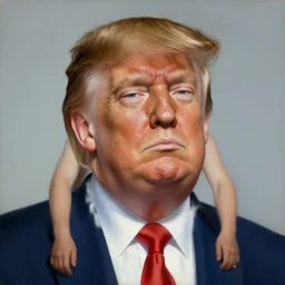 surreal surrealism surrealist painting of fat donald trump