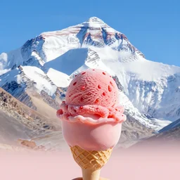 mount everest as strawberry icecream, artstation