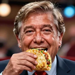 incredibly realistic, too detailed closeup headshot of a caricature of the political commentator eating tacos, centered portrait, octane render, bump mapping, global illumination, unreal engine 5, 8 k, bokeh, d & d digital art, mark ryden, rob gonsalves