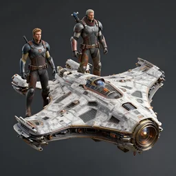 highly detailed cinematic scifi render of 3 d sculpt of fury road spaceship, guardians of the galaxy, star wars, maschinen krieger, raphael lacoste