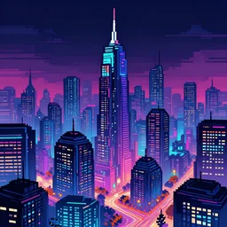 a cyberpunk city, pixel art #pixelart