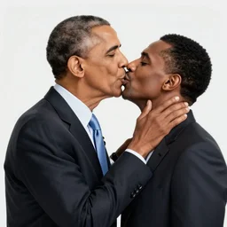 3 d render, obama kissing johhny sins
