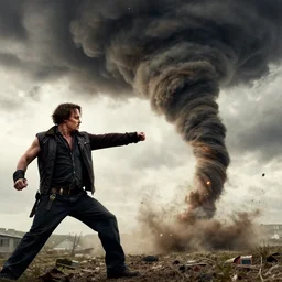 johnny depp punching a tornado
