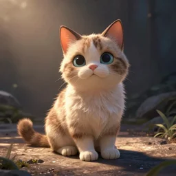 a cute cat in the style of disney