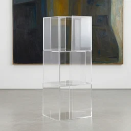 transparent sculptutre by donald judd, painting