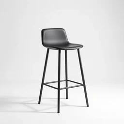minimalist bar stool, professional product shot, isolated on a pure white background, centered, entire object in frame, sharp focus, soft studio lighting