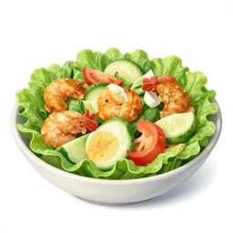 a salad filled with chickens