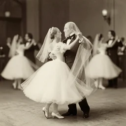19th century ballroom, ghosts dancing, high detail, old photograph