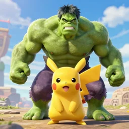 pokemon in the style of hulk!, octane render, by studio ghibli, pixar, disney.