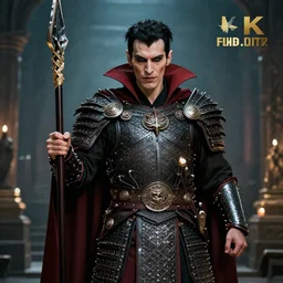photo of a real-life vampire warrior , 8k, HDR, award-winning, sharp focus, super resolution, cinematic, volumetric lighting,