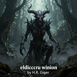 “eldritch horror minion by H.R. Giger”