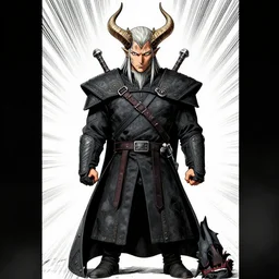 a full body shot of Night King of Game of Thrones by Kubo Tite,Bleach manga style, horns in the head like a crown, detailed,artstation,manga, two arms and to legs, centered, perfect face, direct gaze