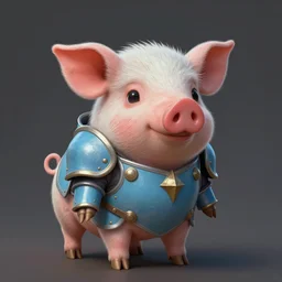 anthropomorphic warrior piglet, tiny, small, pale blue armor, cute and adorable, pretty, beautiful, DnD character art portrait, matte fantasy painting, DeviantArt Artstation, by Jason Felix by Steve Argyle by Tyler Jacobson by Peter Mohrbacher, cinematic lighting