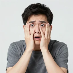 a fear face of young man afraid get blocked from discord because ai mistake