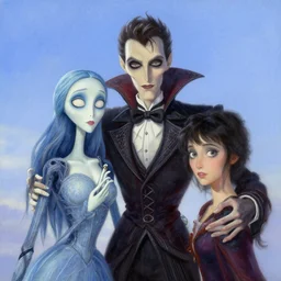 still film elegant mysterious gracious undead dr strange in the corpse bride made by krenz cushart and wenjun lin portrait illustration rim light top light summer clear blue sky perfectly shaded soft painting epic intricate art