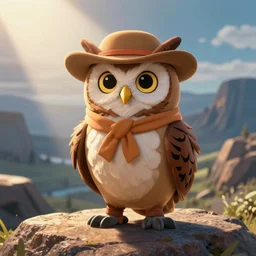 saturday morning cartoon of an owl dressed up as the lone ranger, 1990s tv show screenshot