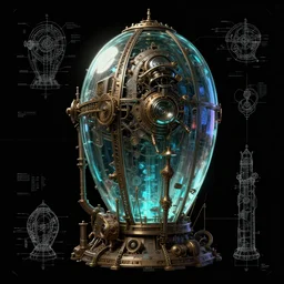 dramatic color, steampunk blueprint, glass, dramatic, artstation, by wayne barlowe, trending on pixiv, by wlop, by atey ghailan, black background
