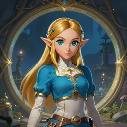portrait of zelda in a magical portal, highly detailed, digital painting, artstation, night scene, wlop concept art, smooth, sharp focus, illustration, art by dreadjim, craig mullins and greg rutkowski, 8 k