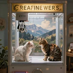 real cats in the claw crane machine