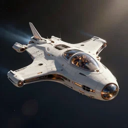 a futuristic spaceship flying through space, designed by a French chef