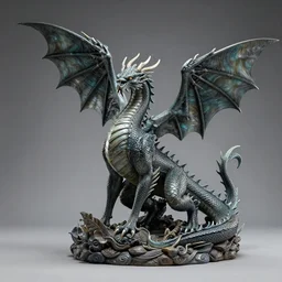beautiful sculpture of alien dragon, studio lighting