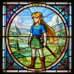 Stained glass art of Zelda from The Legend of Zelda