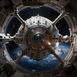 The interior of a Stanford Torus space station, 2001 a space odyssey, center composition, cinematic, rendered by simon stålenhag, rendered by Beeple, Makoto Shinkai, syd meade, environment concept, digital art, starwars, unreal engine, 3 point perspective, WLOP, trending on artstation, low level, 4K UHD image, octane render,