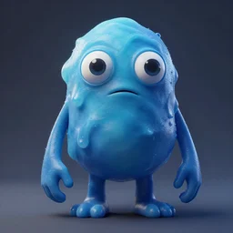 anthropomorphic blue slime, naturel, hyper detailed, digital art, trending in artstation, cinematic lighting, studio quality, smooth render, unreal engine 5 rendered, octane rendered, art style by klimt and nixeu and ian sprigger and wlop and krenz cushart