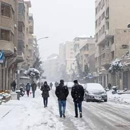 snow storm in kairo.