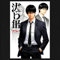 professionally drawn seinen mature cyberpunk detective horror action manga comic cover about hinduism buddhism, full color, beautifully drawn coherent professional, drawn by ilya kuvshinov, ilya kuvshinov, satoshi kon and tsutomu nihei. japanese script kanji hiragana on the cover. simplistic minimalist stylized cover art. cel shaded