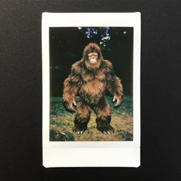 polaroid photo of bigfoot