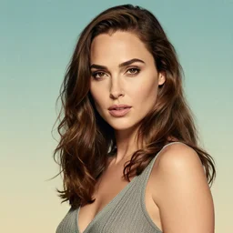 portrait of gal gadot in the style of bill medcalf, retro, 4 k, detailed