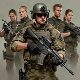 swat soldier | | realistic shaded, fine details, realistic shaded lighting poster by greg rutkowski, magali villeneuve, artgerm, jeremy lipkin and michael garmash and rob rey