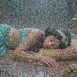 Princess Jasmine sleeping in the pouring rain, Realistic photograph, Highly Detailed