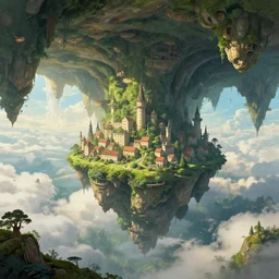 huge cave ceiling towns, villages castles buildings bytopia planescape clouds made of green earth inverted upsidedown mountain surreal dreamlike inception artstation illustration sharp focus sunlit vista painted by ruan jia raymond swanland lawrence alma tadema zdzislaw beksinski norman rockwell tom lovell alex malveda greg staples