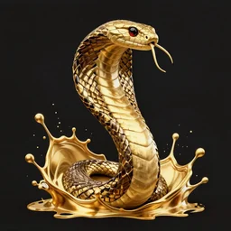 king cobra gold splash splash art graphic design color splash high contrasting art, fantasy, highly detailed, art by greg rutkowski