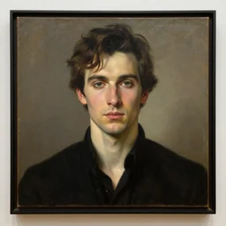frontal portrait of dorian gray by pietro annigoni, oil on canvas, 1 8 9 5, musee d'orsay