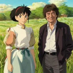 8 k, hyperealistic, detailed photograph of hayao miyazaki and bob ross